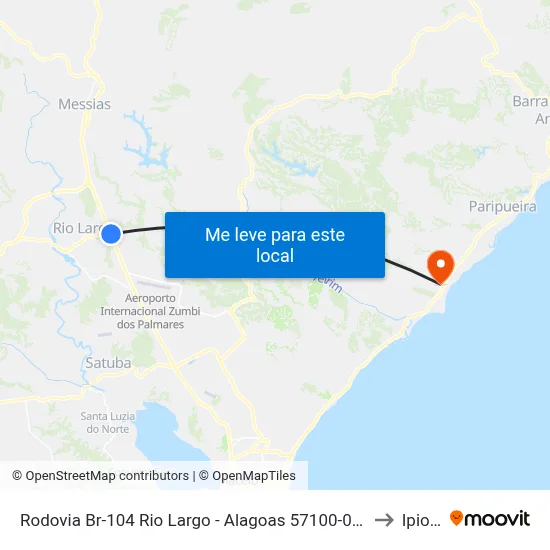 Rodovia Br-104 Rio Largo - Alagoas 57100-000 Brasil to Ipioca map