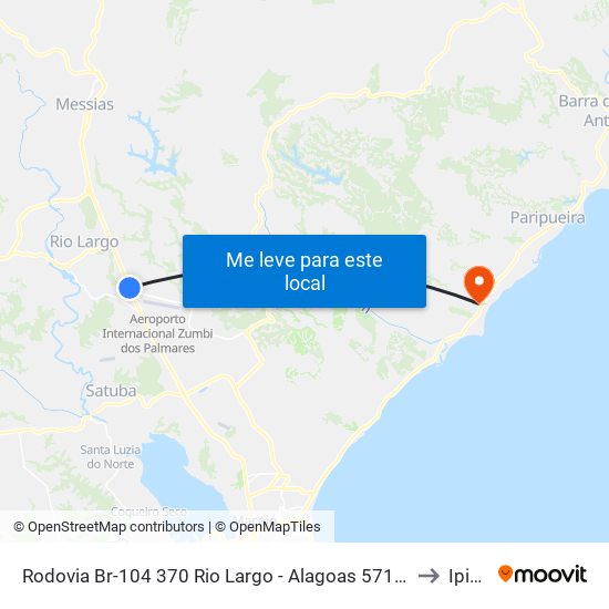 Rodovia Br-104 370 Rio Largo - Alagoas 57100-000 Brasil to Ipioca map