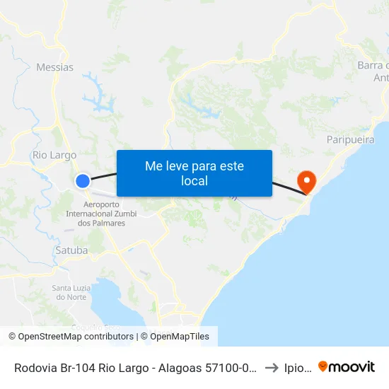 Rodovia Br-104 Rio Largo - Alagoas 57100-000 Brasil to Ipioca map