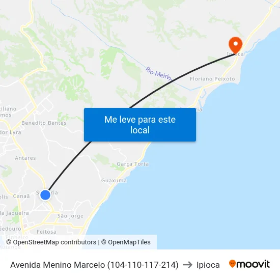 Avenida Menino Marcelo (104-110-117-214) to Ipioca map
