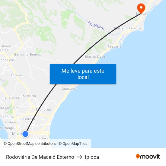 Rodoviária De Maceió Externo to Ipioca map