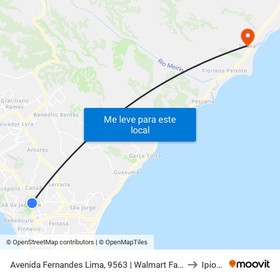 Avenida Fernandes Lima, 9563 | Walmart Farol to Ipioca map