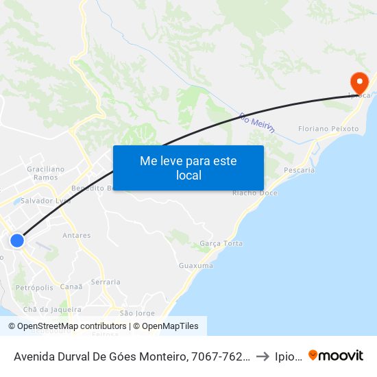 Avenida Durval De Góes Monteiro, 7067-7623 | Smtt to Ipioca map
