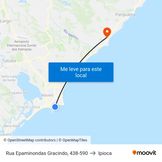 Rua Epaminondas Gracindo, 438-590 to Ipioca map