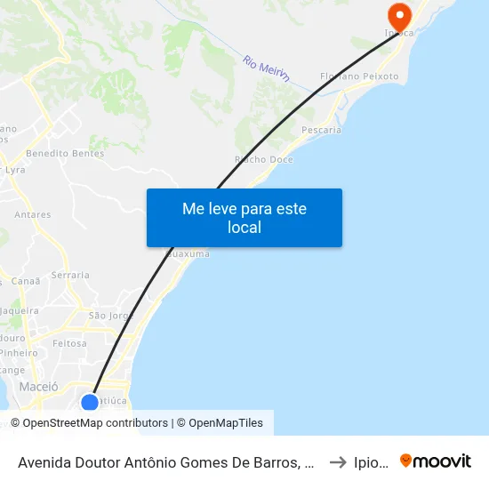 Avenida Doutor Antônio Gomes De Barros, 1420 to Ipioca map