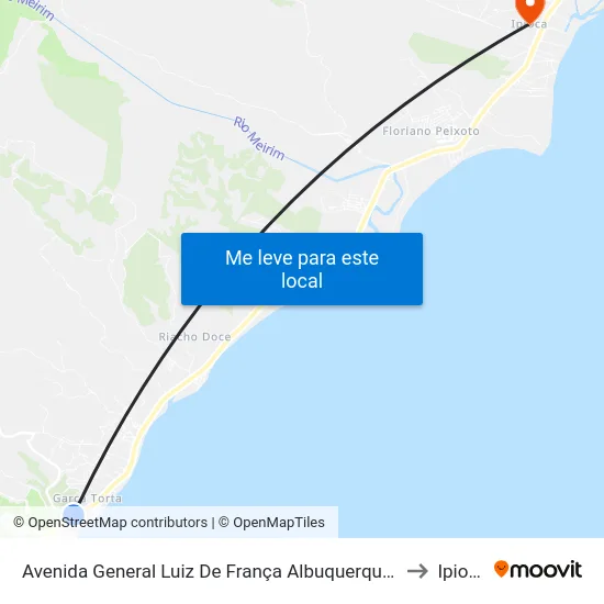 Avenida General Luiz De França Albuquerque, 13 to Ipioca map