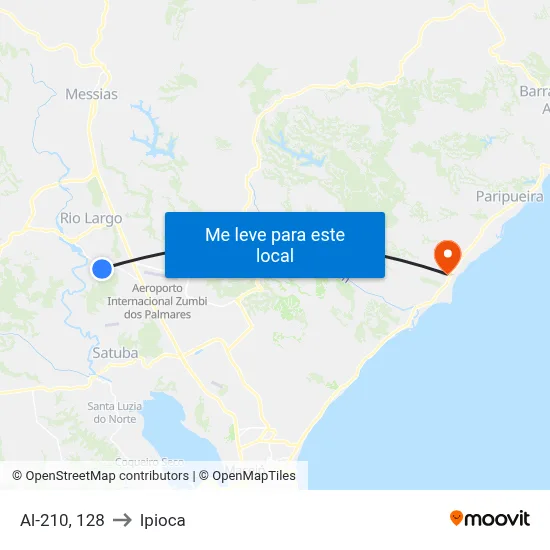 Al-210, 128 to Ipioca map