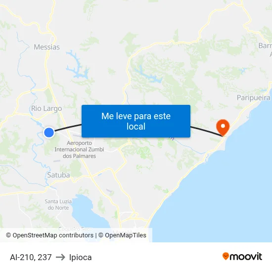 Al-210, 237 to Ipioca map