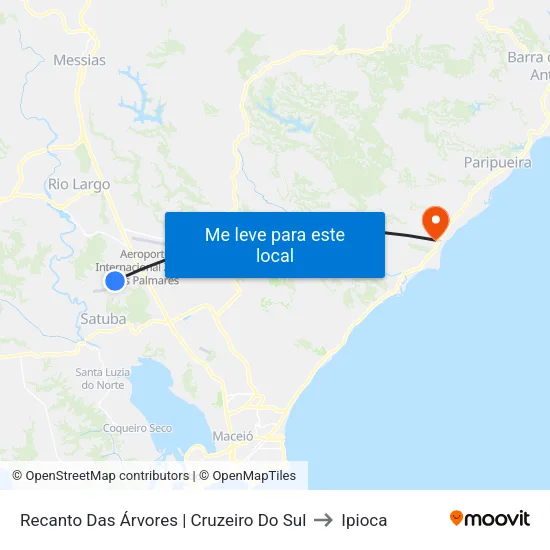 Recanto Das Árvores | Cruzeiro Do Sul to Ipioca map