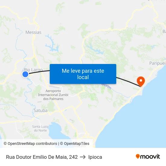 Rua Doutor Emílio De Maia, 242 to Ipioca map