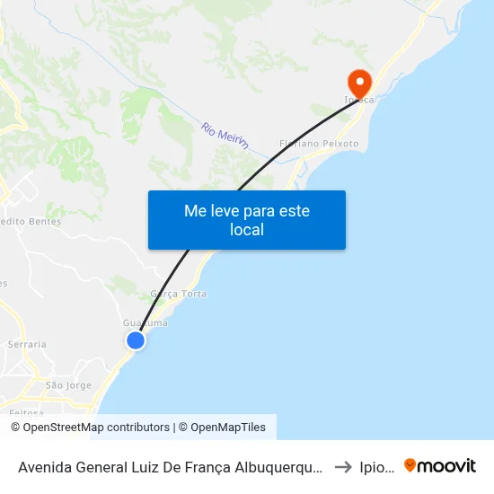 Avenida General Luiz De França Albuquerque, 4555 to Ipioca map