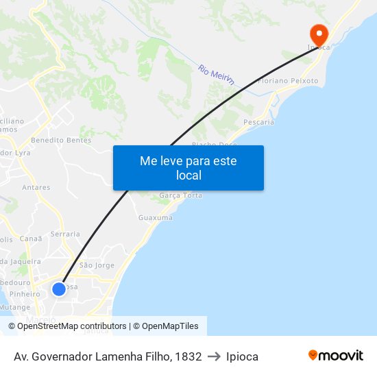 Av. Governador Lamenha Filho, 1832 to Ipioca map