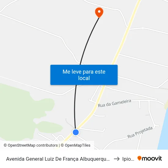 Avenida General Luiz De França Albuquerque, 2800 to Ipioca map