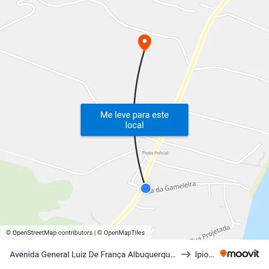 Avenida General Luiz De França Albuquerque, 25 to Ipioca map