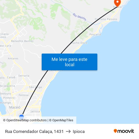 Rua Comendador Calaça, 1431 to Ipioca map