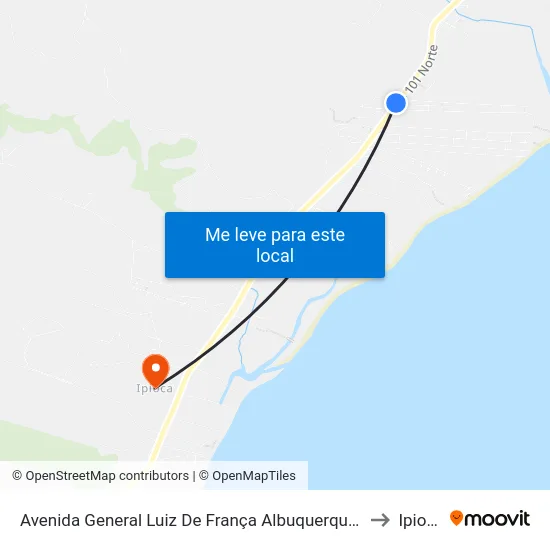 Avenida General Luiz De França Albuquerque, 01 to Ipioca map