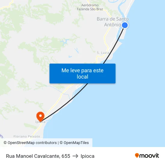 Rua Manoel Cavalcante, 655 to Ipioca map