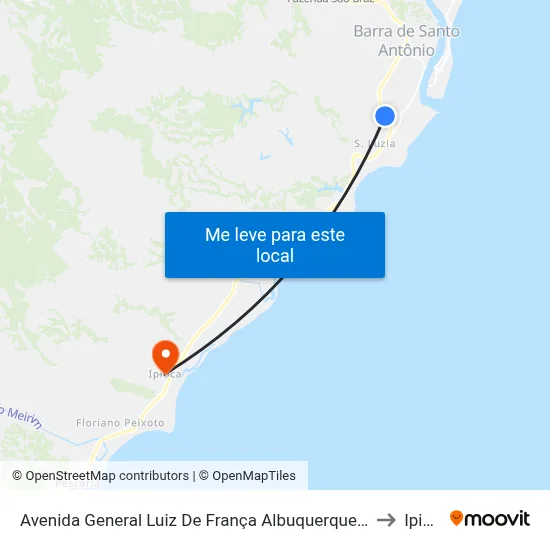 Avenida General Luiz De França Albuquerque, 4468-4500 to Ipioca map