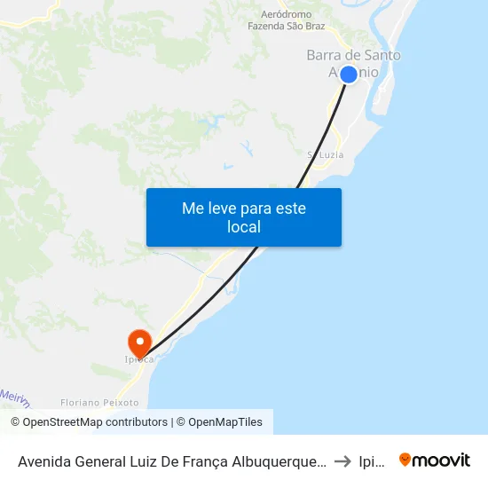 Avenida General Luiz De França Albuquerque, 6480-6578 to Ipioca map