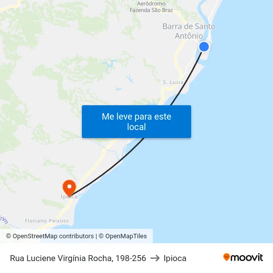 Rua Luciene Virgínia Rocha, 198-256 to Ipioca map