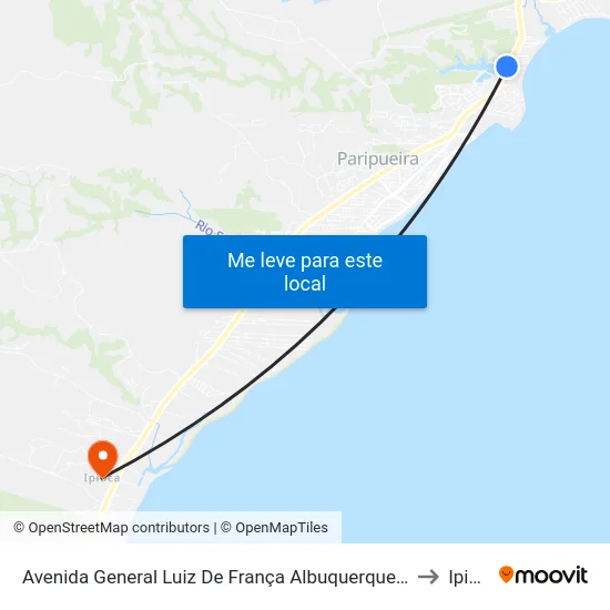 Avenida General Luiz De França Albuquerque, 5221-5337 to Ipioca map