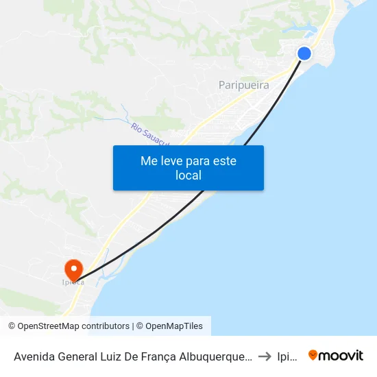 Avenida General Luiz De França Albuquerque, 4260-4308 to Ipioca map