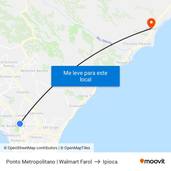 Ponto Metropolitano | Walmart Farol to Ipioca map