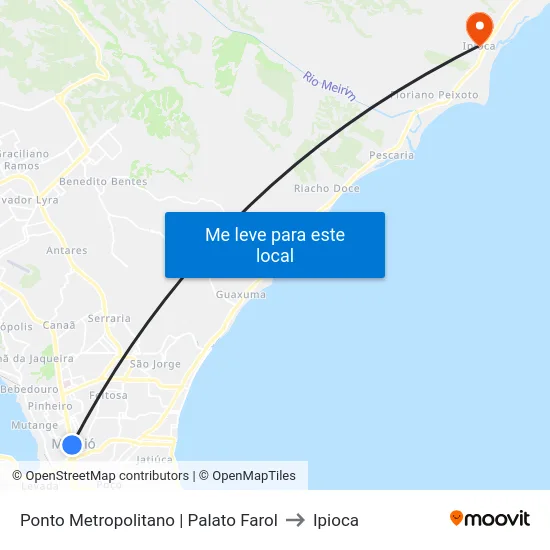 Ponto Metropolitano | Palato Farol to Ipioca map