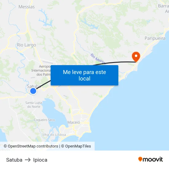 Satuba to Ipioca map