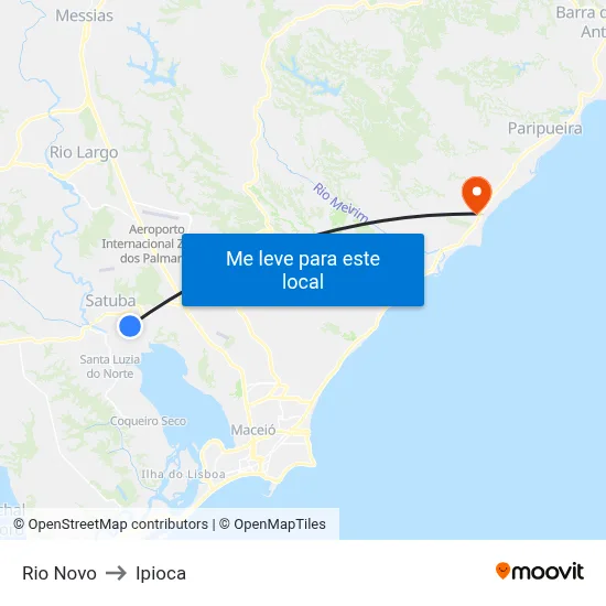 Rio Novo to Ipioca map