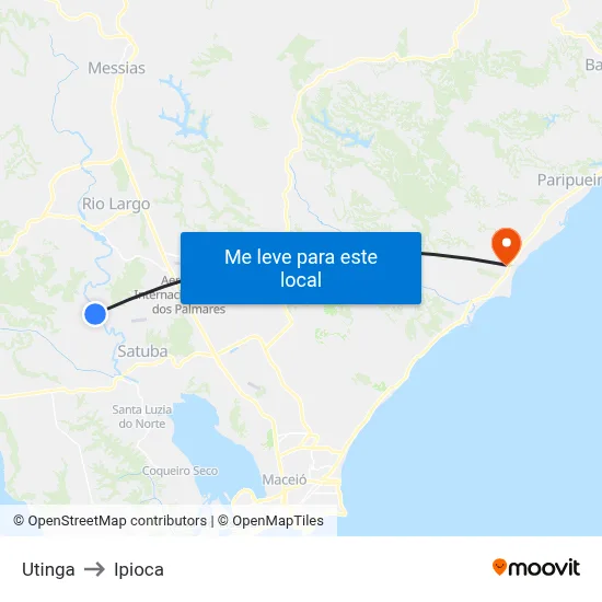 Utinga to Ipioca map