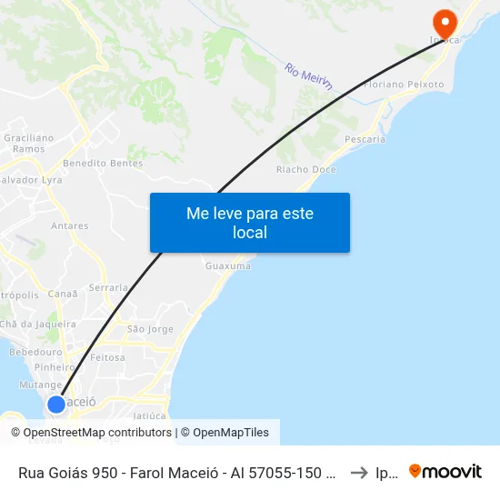 Rua Goiás 950 - Farol Maceió - Al 57055-150 República Federativa Do Brasil to Ipioca map