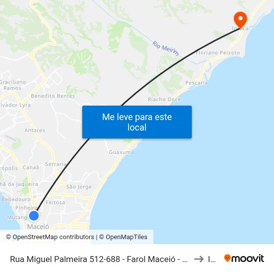 Rua Miguel Palmeira 512-688 - Farol Maceió - Al 57050-310 República Federativa Do Brasil to Ipioca map