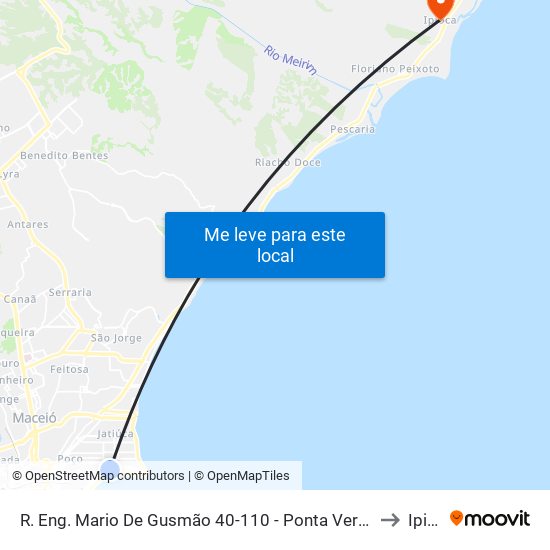 R. Eng. Mario De Gusmão 40-110 - Ponta Verde Maceió - Al Brasil to Ipioca map