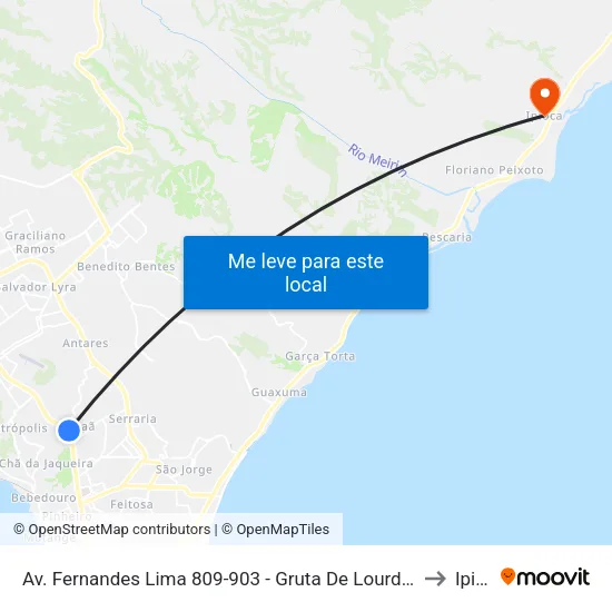 Av. Fernandes Lima 809-903 - Gruta De Lourdes Maceió - Al Brasil to Ipioca map
