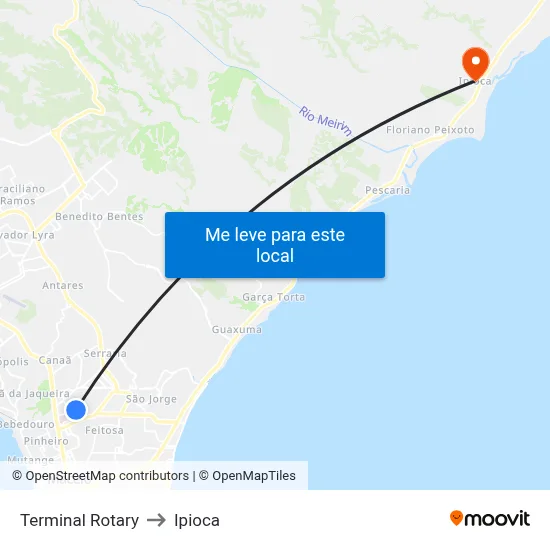Terminal Rotary to Ipioca map