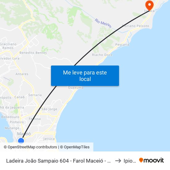 Ladeira João Sampaio 604 - Farol Maceió - Al Brasil to Ipioca map