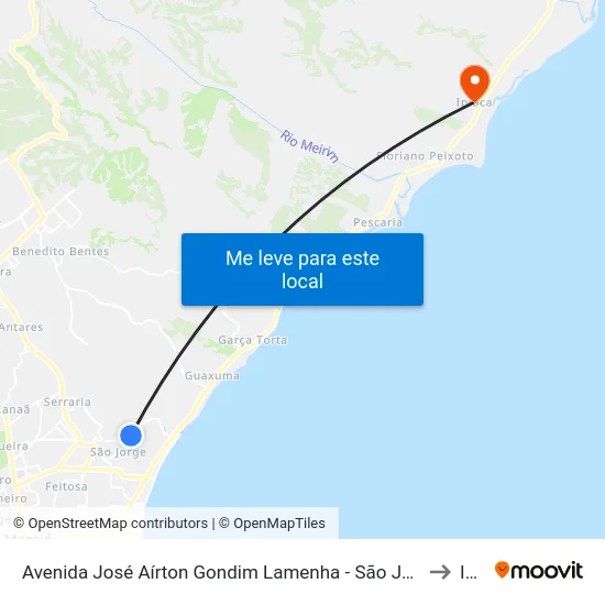 Avenida José Aírton Gondim Lamenha - São Jorge Maceió - Al República Federativa Do Brasil to Ipioca map
