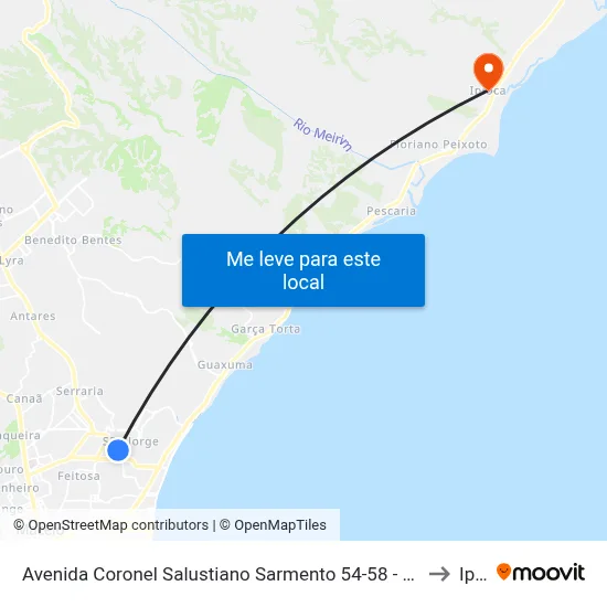 Avenida Coronel Salustiano Sarmento 54-58 - São Jorge Maceió - Al 57044-060 Brasil to Ipioca map