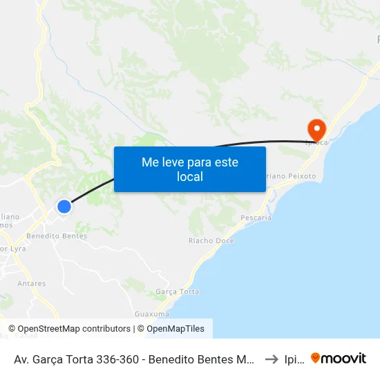 Av. Garça Torta 336-360 - Benedito Bentes Maceió - Al 57084-615 Brasil to Ipioca map
