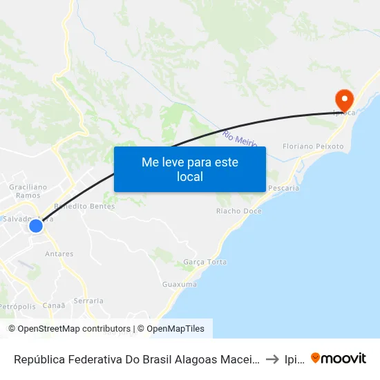 República Federativa Do Brasil Alagoas Maceió Santa Lúcia J?? 288-386 to Ipioca map