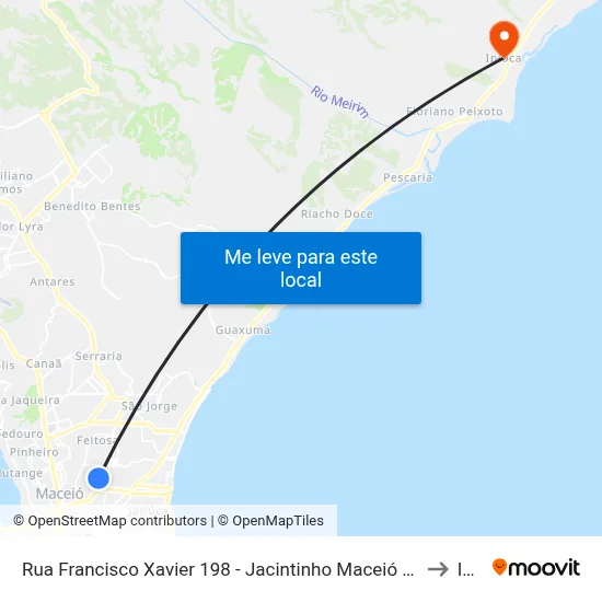 Rua Francisco Xavier 198 - Jacintinho Maceió - Al 57041-090 República Federativa Do Brasil to Ipioca map