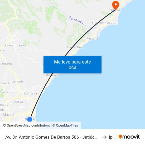Av. Dr. Antônio Gomes De Barros 586 - Jatiúca Maceió - Al 57036-001 Brasil to Ipioca map