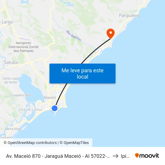 Av. Maceió 870 - Jaraguá Maceió - Al 57022-080 Brasil to Ipioca map