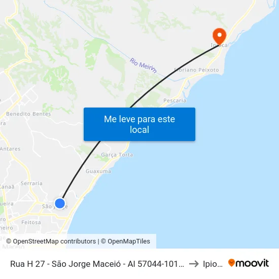 Rua H 27 - São Jorge Maceió - Al 57044-101 Brasil to Ipioca map