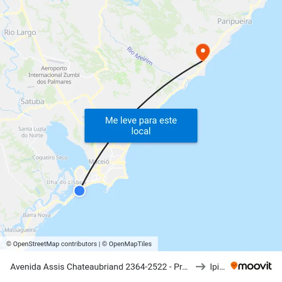 Avenida Assis Chateaubriand 2364-2522 - Prado Maceió - Al Brasil to Ipioca map
