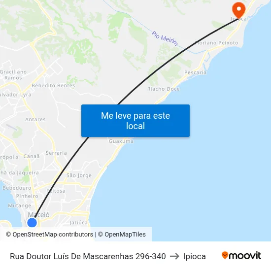 Rua Doutor Luís De Mascarenhas 296-340 to Ipioca map