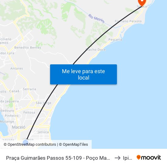 Praça Guimarães Passos 55-109 - Poço Maceió - Al Brasil to Ipioca map