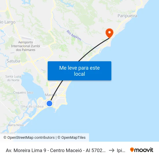 Av. Moreira Lima 9 - Centro Maceió - Al 57020-220 Brasil to Ipioca map