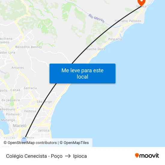 Colégio Cenecista - Poço to Ipioca map